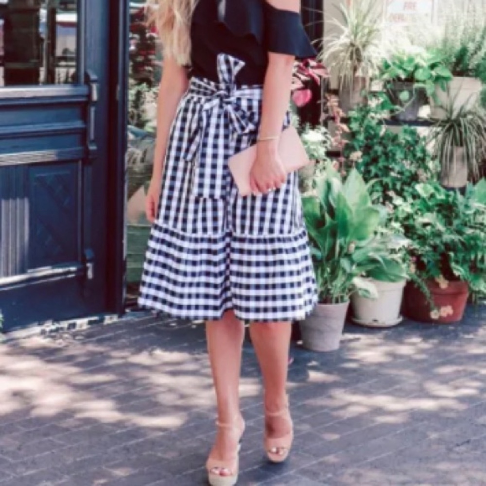J. Crew Gingham Midi Skirt, 10